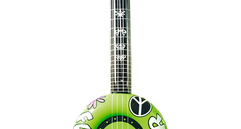 Widmann SRL Opblaasbare banjo Hippie Flower power groen