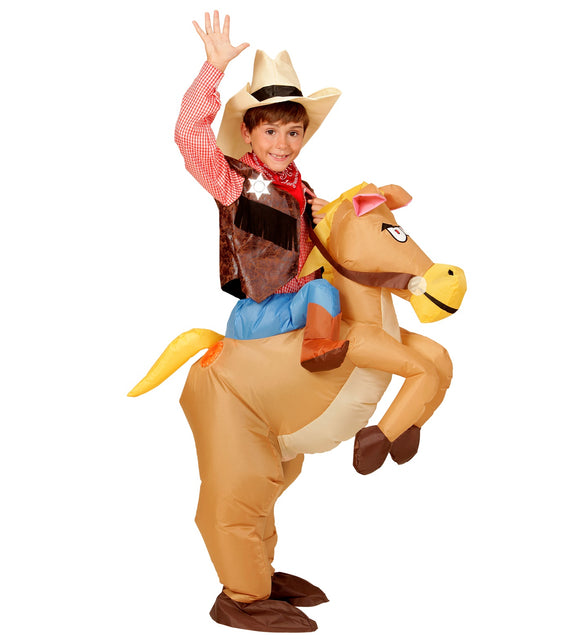 Widmann SRL Opblaasbare cowboy paarden voor kids
