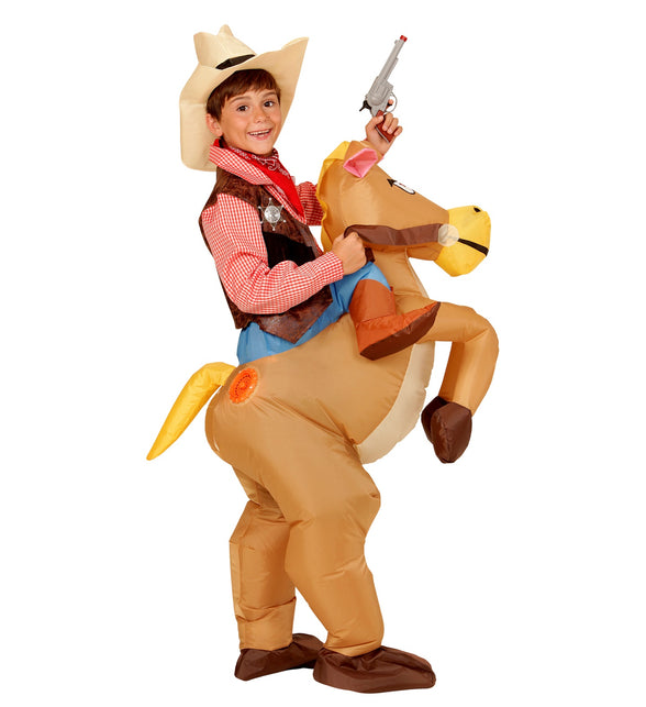 Widmann SRL Opblaasbare cowboy paarden voor kids