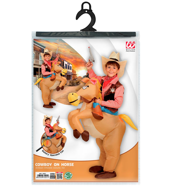 Widmann SRL Opblaasbare cowboy paarden voor kids