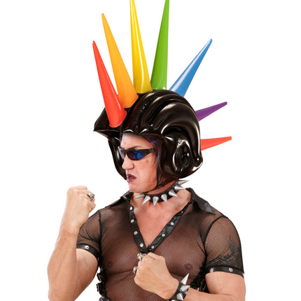 Widmann SRL Opblaasbare gekleurde spike helm