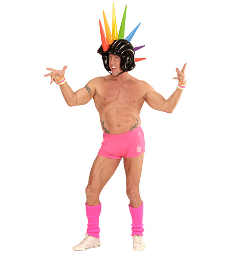 Widmann SRL Opblaasbare gekleurde spike helm