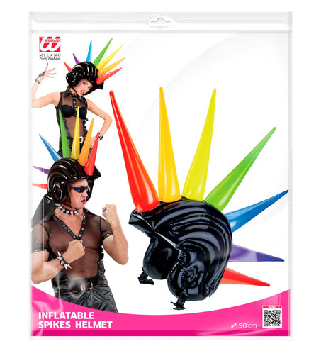 Widmann SRL Opblaasbare gekleurde spike helm