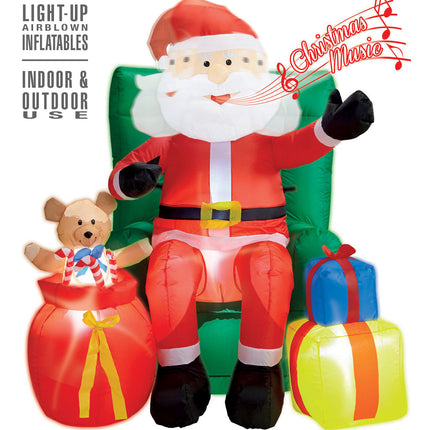 Widmann SRL Opblaasbare kerstman met geschenken