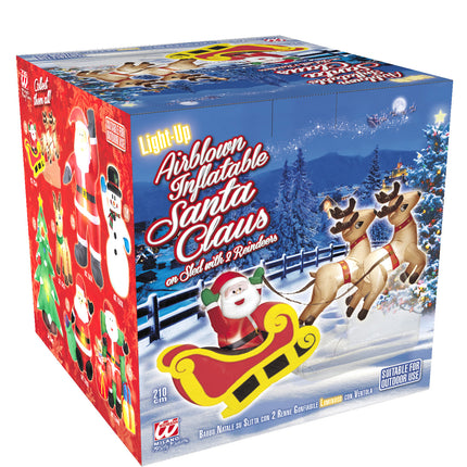 Widmann SRL Opblaasbare kerstman met rendieren 244cm