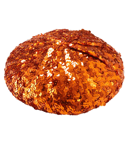 Widmann SRL Oranje baret pailletten glitter muts