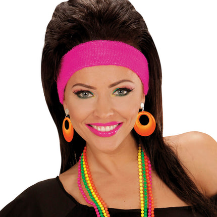 Widmann SRL Oranje oorbellen neon disco