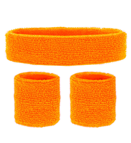Widmann SRL Oranje zweetbanden set neon