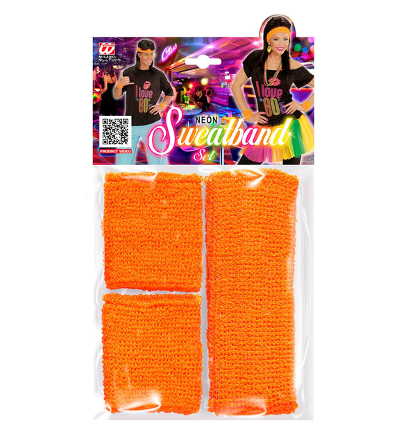 Widmann SRL Oranje zweetbanden set neon