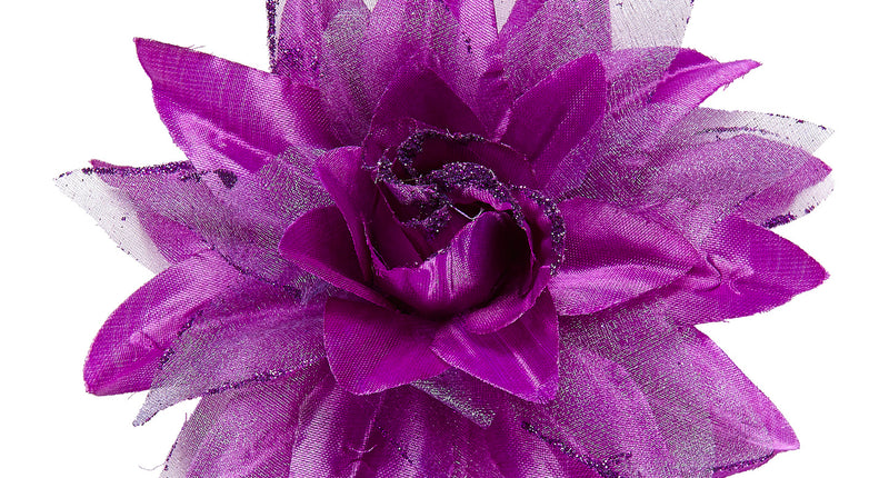 Widmann SRL Paarse bloemen haarclip met glitters