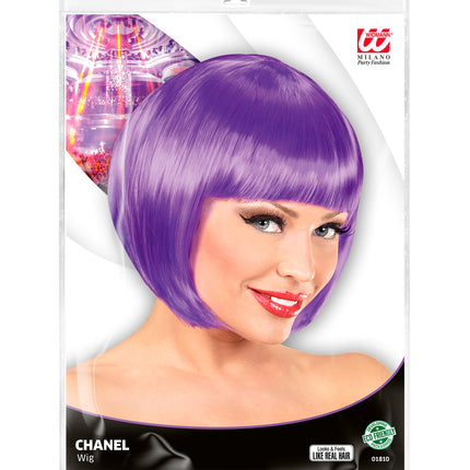 Widmann SRL Paarse boblijn pruik dame