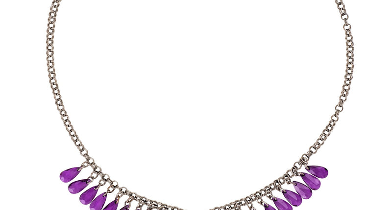 Widmann SRL Paarse gothic ketting met kruis