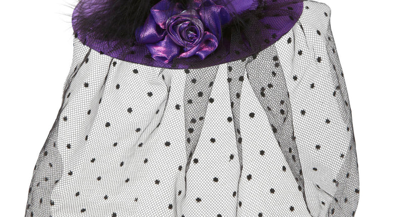 Widmann SRL Paarse mini hoed met sluier