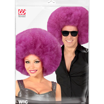 Widmann SRL Paarse oversized Afro pruik