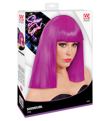 Widmann SRL Paarse pruik showgirl