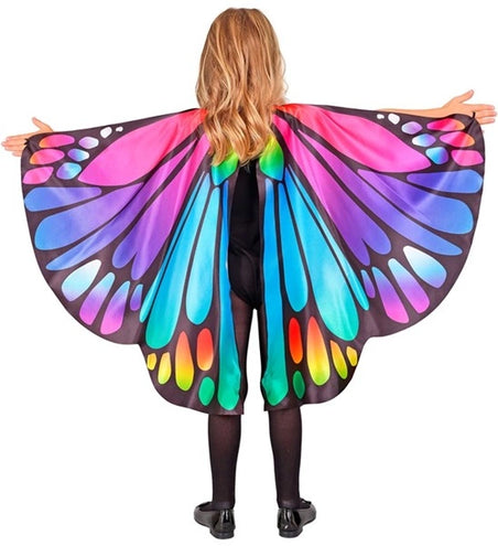 Widmann SRL Paars/roze vlindervleugels en oogmasker kostuum Olivia