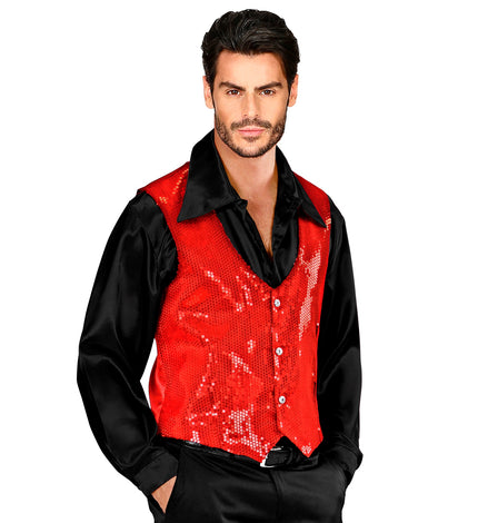 Widmann SRL Pailletten gilet vestje rood