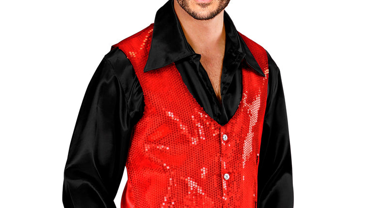 Widmann SRL Pailletten gillet vestje rood