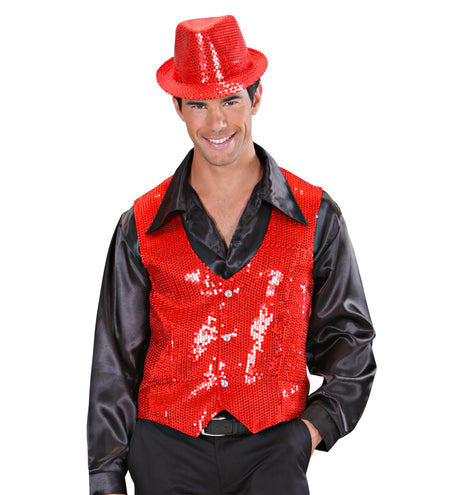 Widmann SRL Pailletten gillet vestje rood