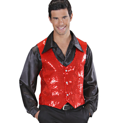 Widmann SRL Pailletten gillet vestje rood