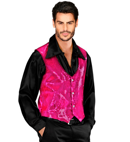 Widmann SRL Pailletten gillet vestje roze