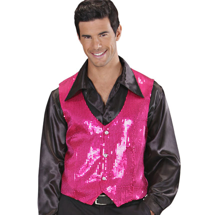 Widmann SRL Pailletten gillet vestje roze