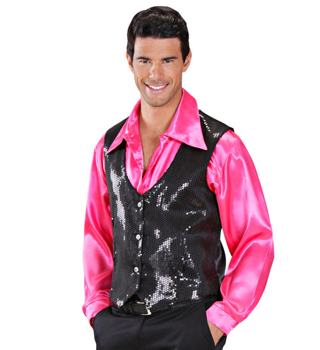 Widmann SRL Pailletten gillet vestje zwart