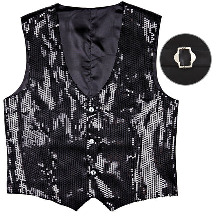 Widmann SRL Pailletten gillet vestje zwart