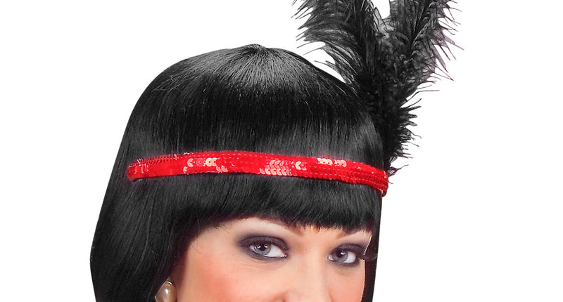 Widmann SRL Pailletten hoofdband Charleston rood