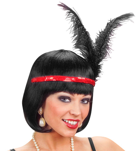 Widmann SRL Pailletten hoofdband Charleston rood