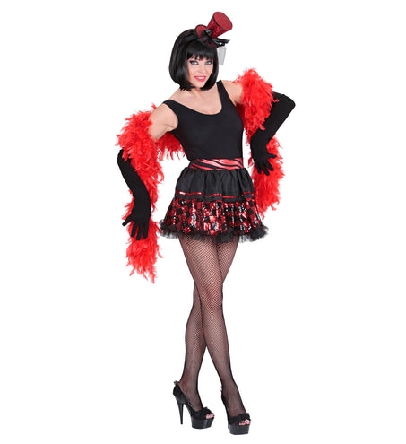 Widmann SRL Pailletten petticoat zwart rood