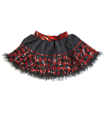 Widmann SRL Pailletten petticoat zwart rood