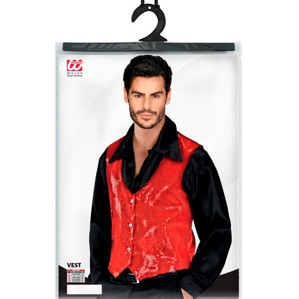 Widmann SRL Pailletten vest man rood