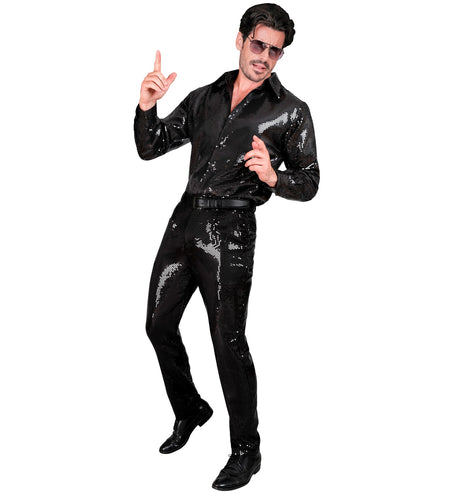 Widmann SRL Paillettenbroek Frank heren zwart