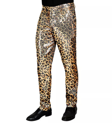 Widmann SRL Paillettenbroek heren luipaard