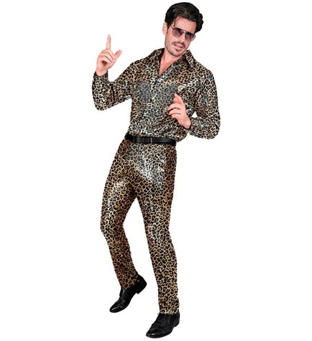 Widmann SRL Paillettenbroek heren luipaard