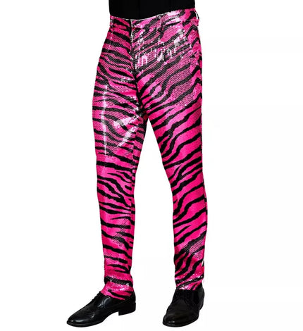 Widmann SRL Paillettenbroek heren tijger roze