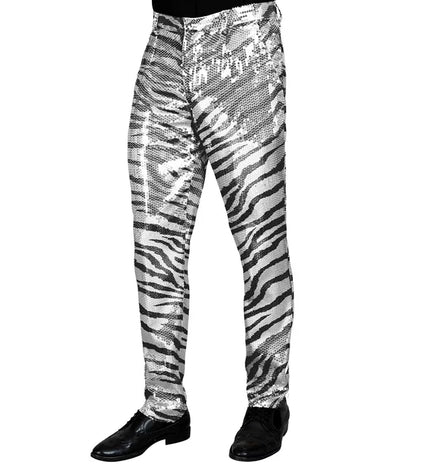 Widmann SRL Paillettenbroek heren zebra