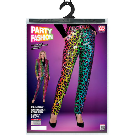 Widmann SRL Paillettenbroek Mara regenboog luipaard