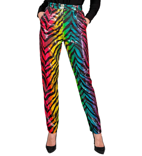 Widmann SRL Paillettenbroek Mara regenboog tijger