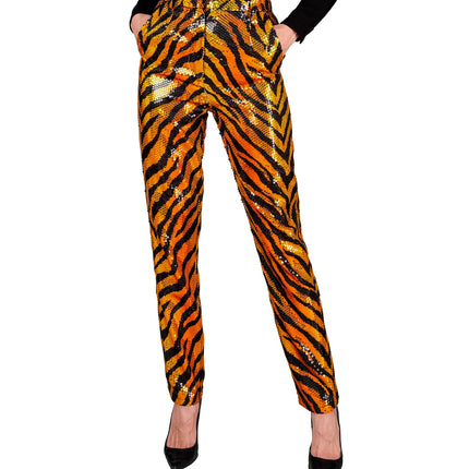 Widmann SRL Paillettenbroek Mara zebra gold