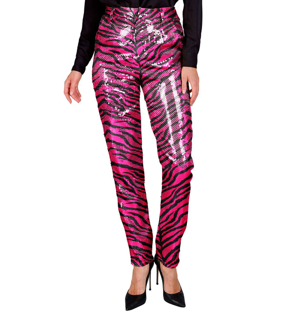 Widmann SRL Paillettenbroek Mara zebra pink