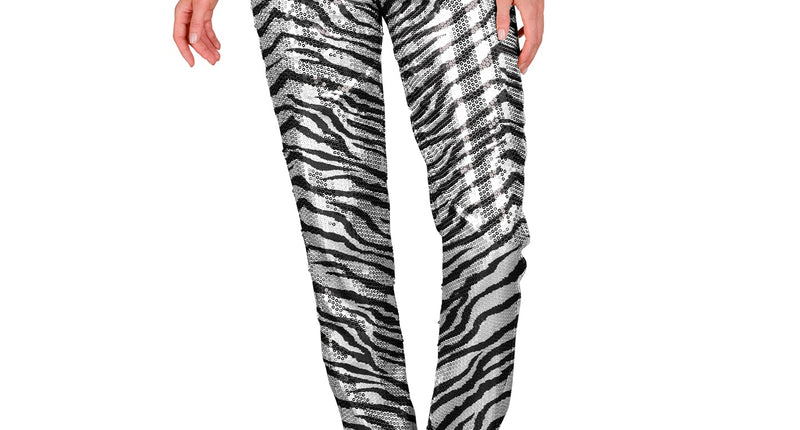 Widmann SRL Paillettenbroek Mara zebra silver
