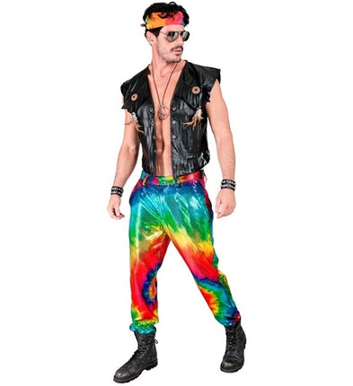 Widmann SRL Paillettenbroek tye die kostuum Niek