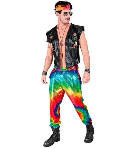 Widmann SRL Paillettenbroek tye die kostuum Niek