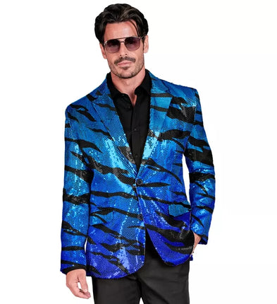 Widmann SRL Paillettencolbert blauwe golven