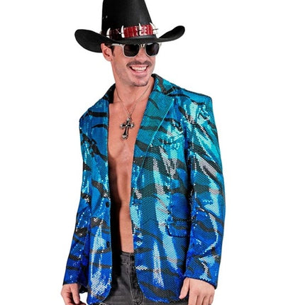 Widmann SRL Paillettencolbert blauwe golven