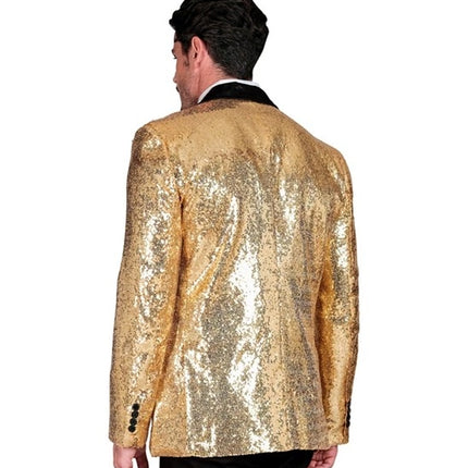 Widmann SRL Paillettencolbert goud met satijnen revers/zakken
