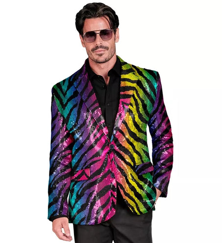 Widmann SRL Paillettencolbert regenboog tijger