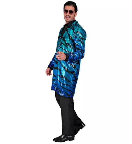 Widmann SRL Paillettenjas blauwe golven